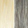 AURA arctic gray hair mask before and after swatches on various blonde and brunette hair shades thumbnail