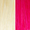 AURA miami pink hair mask before and after swatches on various blonde and brunette hair shades thumbnail