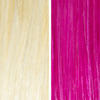 AURA monaco magenta hair mask before and after swatches on various blonde and brunette hair shades thumbnail