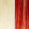 AURA mahogany golden hair mask before and after swatches on various blonde and brunette hair shades thumbnail