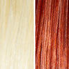 AURA pearl copper hair mask before and after swatches on various blonde and brunette hair shades thumbnail