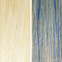 AURA pacific periwinkle hair mask before and after swatches on various blonde and brunette hair shades thumbnail