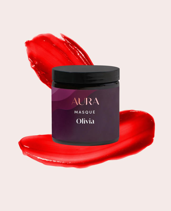 AURA personalized hair mask with red pigment