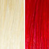AURA red hair mask before and after swatches on various blonde and brunette hair shades thumbnail
