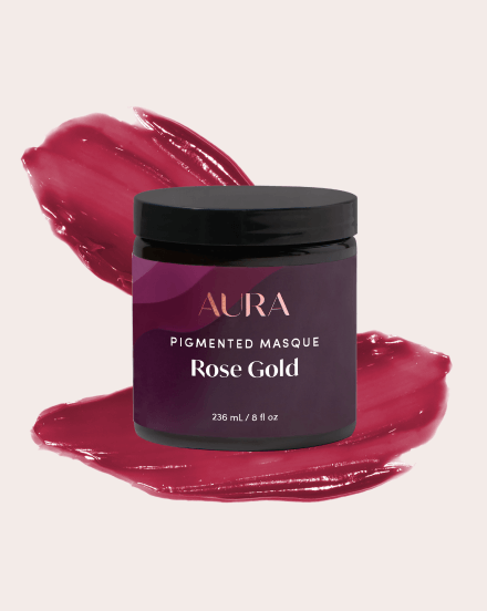 AURA personalized hair mask with rose gold pigment