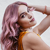 Female model with rose gold pigmented hair thumbnail