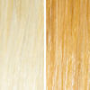 AURA warm beige hair mask before and after swatches on various blonde and brunette hair shades thumbnail