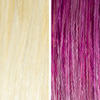 AURA fuji fuchsia hair mask before and after swatches on various blonde and brunette hair shades thumbnail