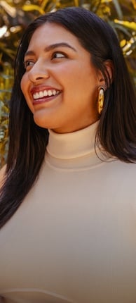 Woman with healthy looking and naturally straight black hair