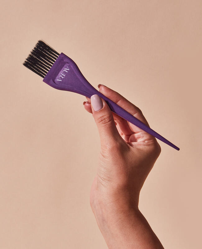 Hair application brush with box