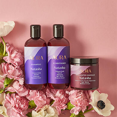 Aura personalized shampoo, conditioner, and mask